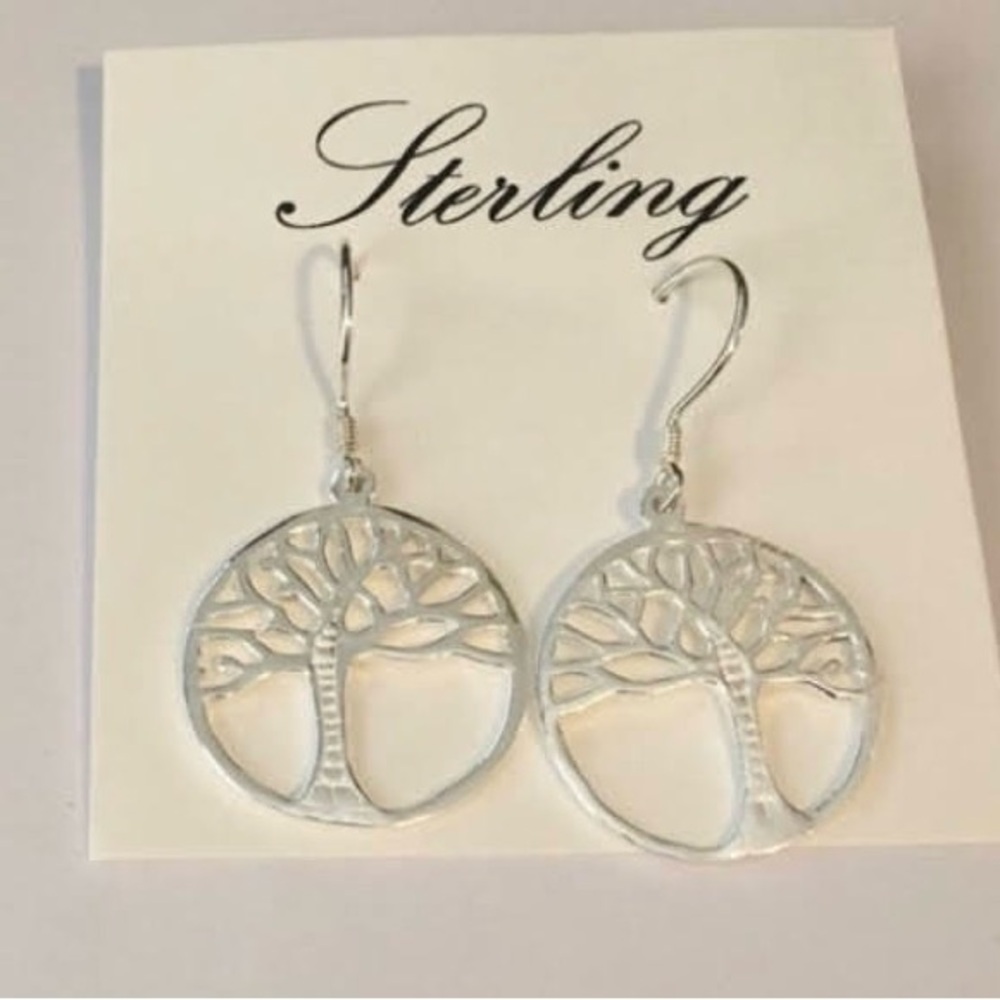 New Sterling Silver Tree of Life Earrings